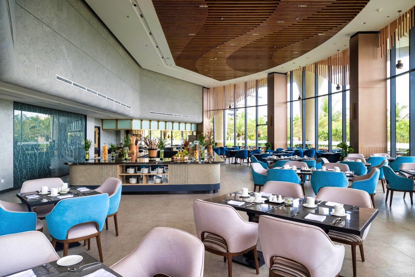 Buffet breakfast at the resort restaurant