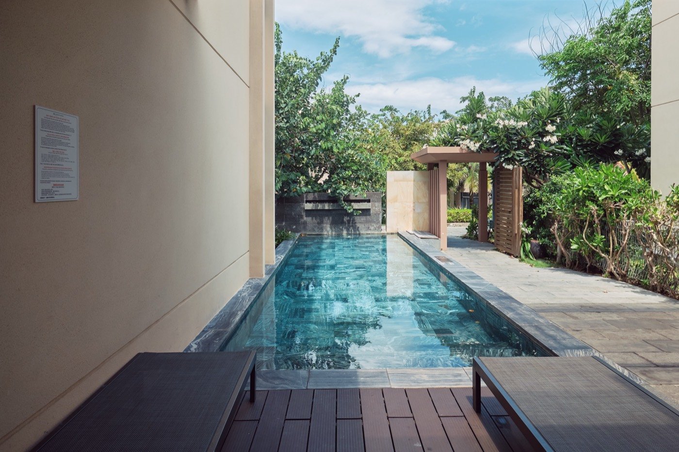 Lap pool and courtyard