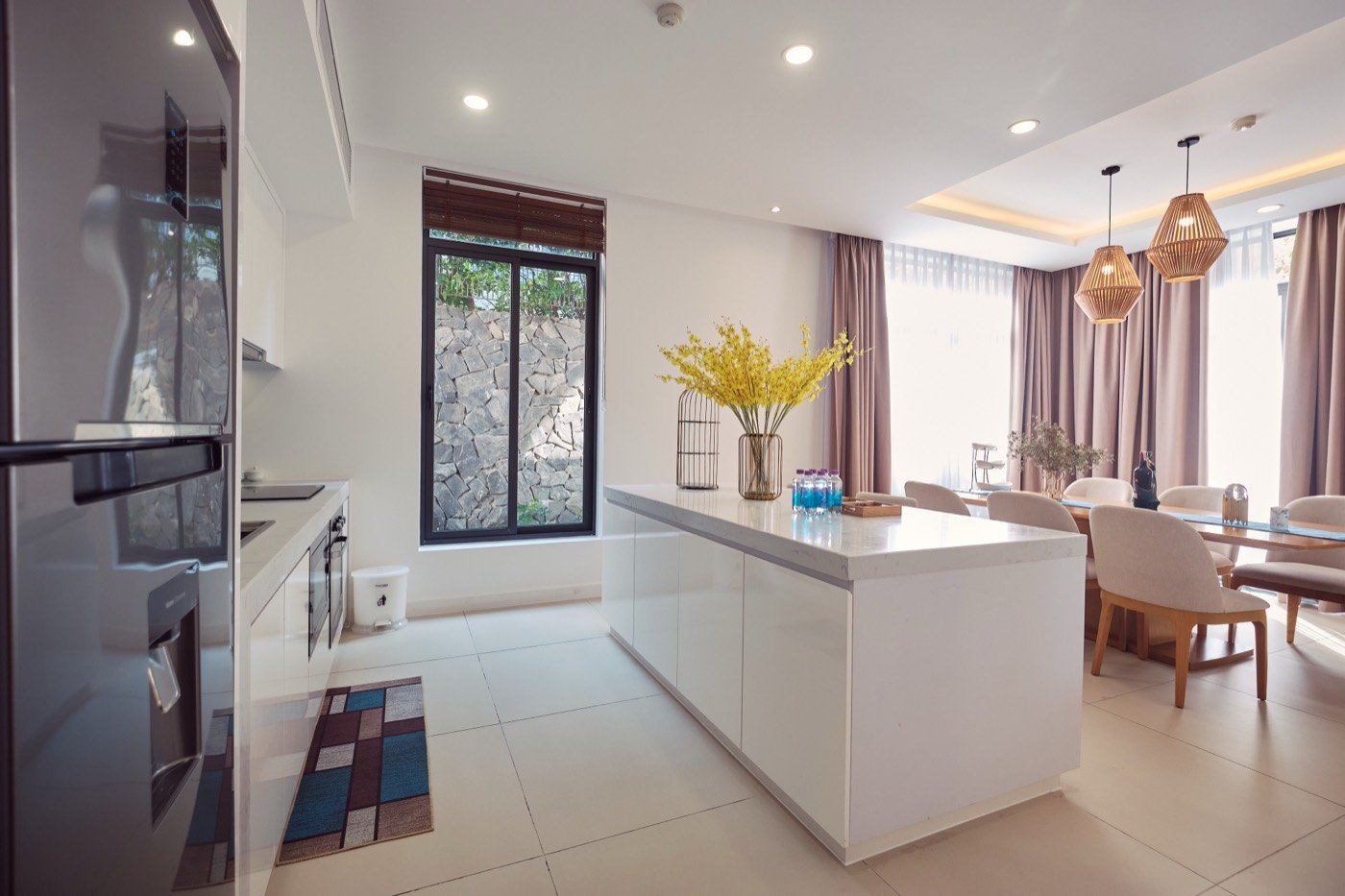 Kitchen island and dining